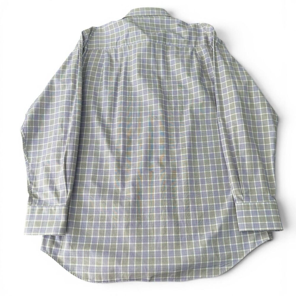 David Donahue Dress Shirt Mens Medium Purple Plaid Check Cotton Classic Fit - Picture 5 of 12